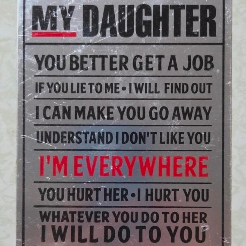 "My daughter" sign